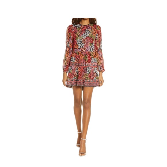 Saylor Colorful Dress Medium Multicolor Print Mini Party Wedding Guest